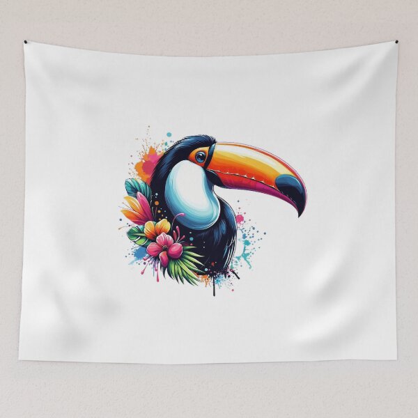 Item preview, Beautiful toucan with leaves and flowers designed and sold by Marcoshop10.