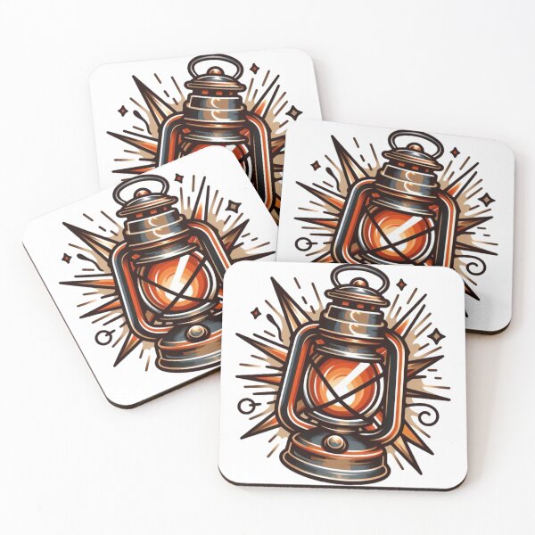 Artikelvorschau, Vintage Western Lantern Flash Tattoo Art Design entworfen und verkauft von BrianSaysDesign.