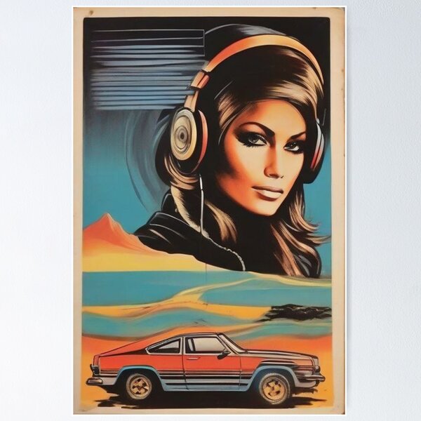 Item preview, Retro Cover with Girl designed and sold by Pixelogia.