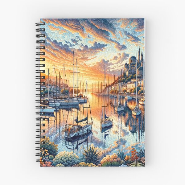 Item preview, Veleros en el puerto en una puesta de sol en el centro de la ciudad designed and sold by DesignMT.