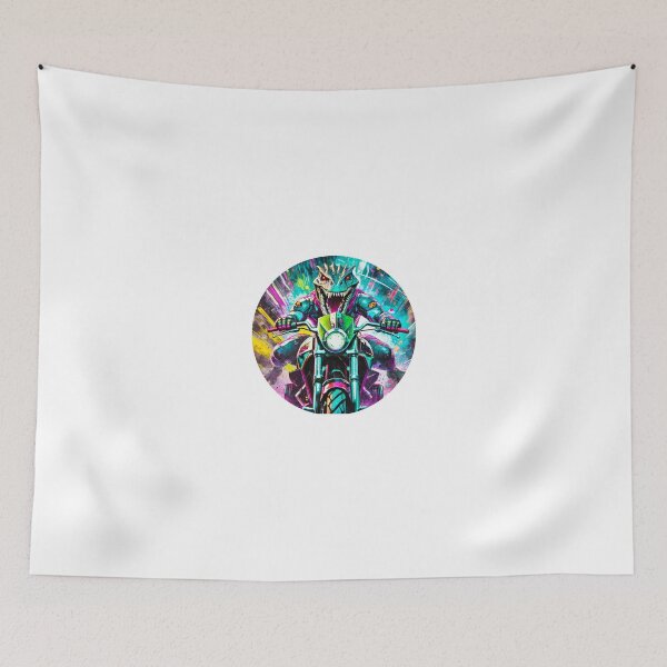 Item preview, Psychedelic T-Rex Biker designed and sold by BADESIGNZZ.