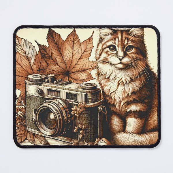 Item preview, Autumn Whiskers and Vintage Lenses designed and sold by PictorialWhimsy.
