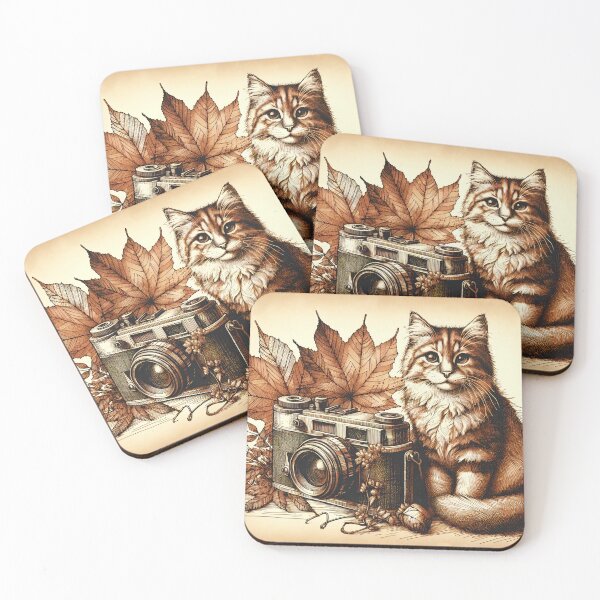 Item preview, Autumn Whiskers and Vintage Lenses designed and sold by PictorialWhimsy.