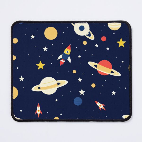 Item preview, Little astronaut, rocket, Saturn, star and cosmos in navy background pattern for kids designed and sold by boyangyang.