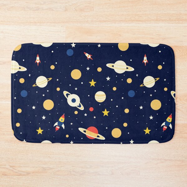 Item preview, Little astronaut, rocket, Saturn, star and cosmos in navy background pattern for kids designed and sold by boyangyang.