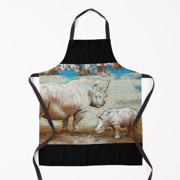 Item preview, Momma Rhino with Baby Rhino - Artistic Print designed and sold by TGAL2.