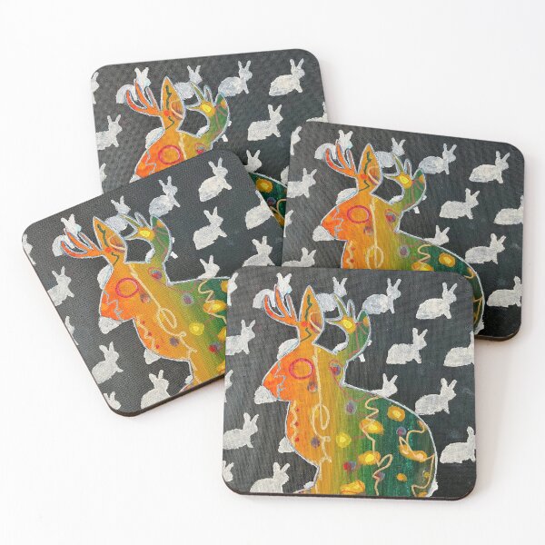 Item preview, abstract whimsical jackalope designed and sold by jbrunoartist.