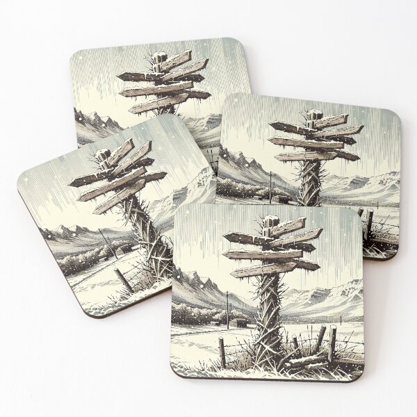 Item preview, Snowy Crossroads Amidst the Mountains designed and sold by PictorialWhimsy.