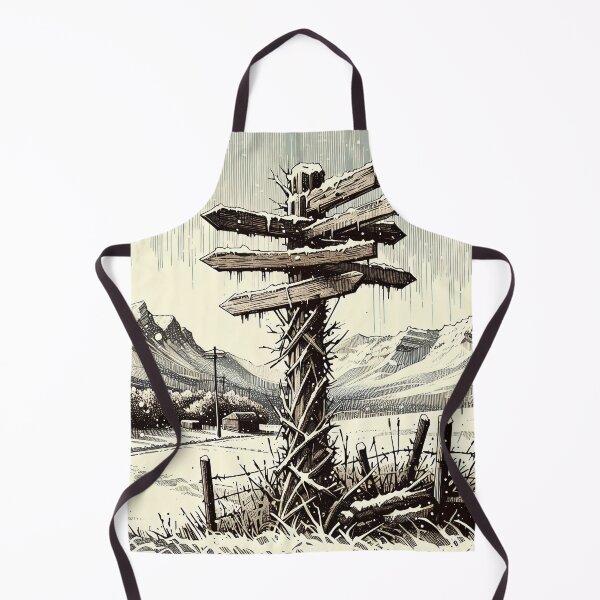 Item preview, Snowy Crossroads Amidst the Mountains designed and sold by PictorialWhimsy.