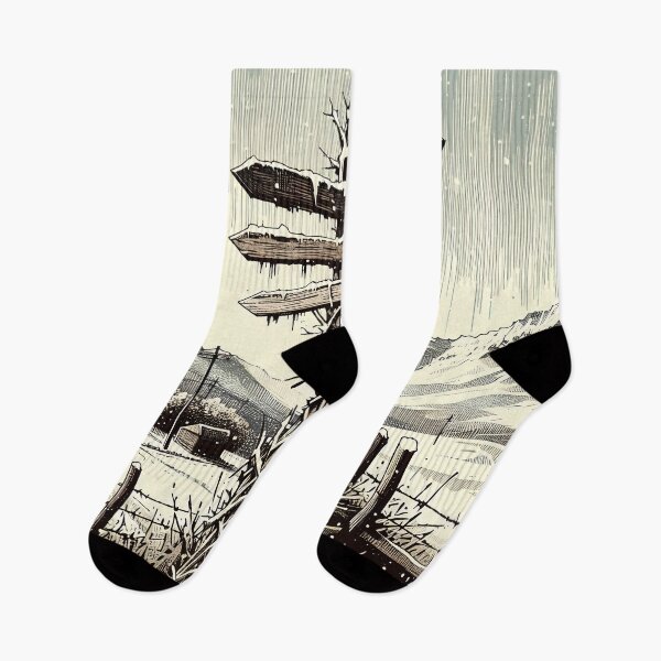 Item preview, Snowy Crossroads Amidst the Mountains designed and sold by PictorialWhimsy.