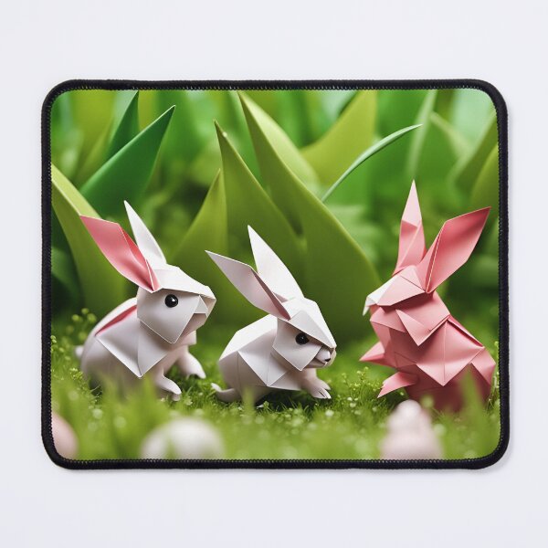 Item preview, Origami Art - Bouncing Bliss: Baby Bunnies Frolic in the Meadow designed and sold by ArtfulFolds.