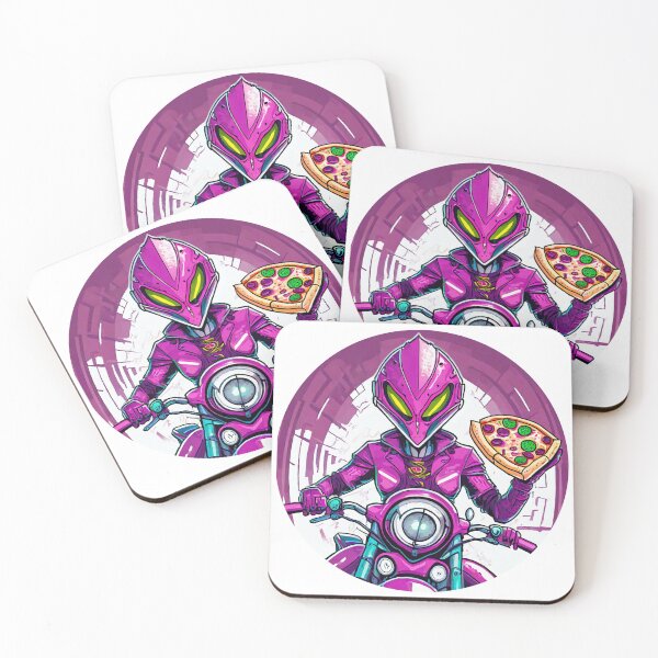 Item preview, Alien Pizza Delivery on a Motorcycle designed and sold by BADESIGNZZ.