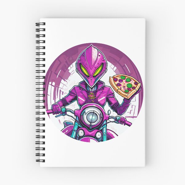 Item preview, Alien Pizza Delivery on a Motorcycle designed and sold by BADESIGNZZ.