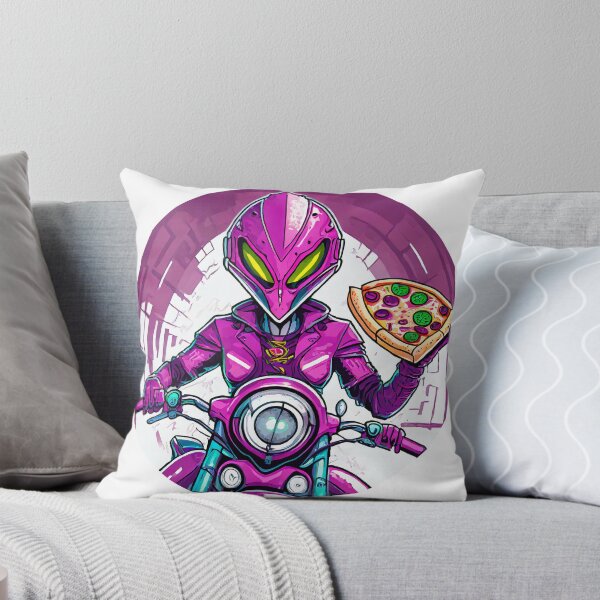 Item preview, Alien Pizza Delivery on a Motorcycle designed and sold by BADESIGNZZ.