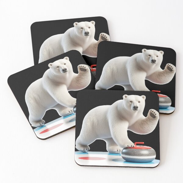 Item preview, Polar bear Steve plays curling designed and sold by Ingridpd.