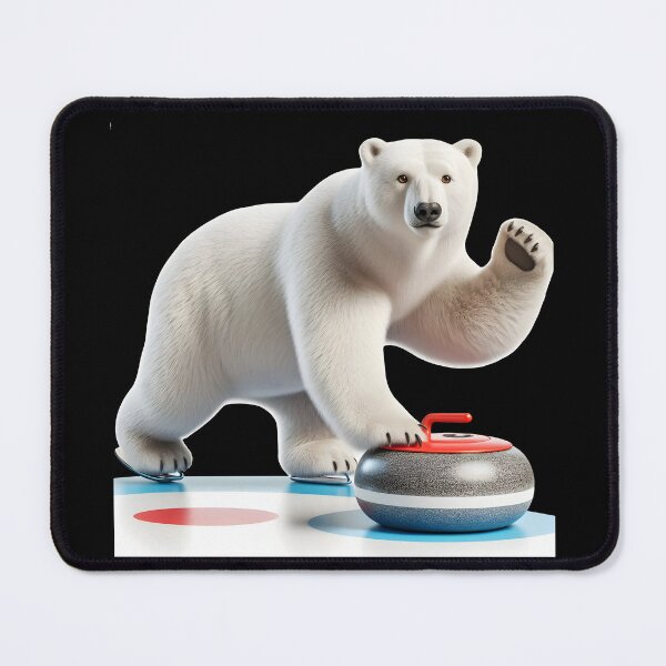 Item preview, Polar bear Steve plays curling designed and sold by Ingridpd.