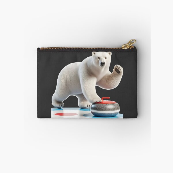 Item preview, Polar bear Steve plays curling designed and sold by Ingridpd.