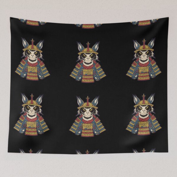 Item preview, Samurai Cat Warrior - Feline Feudal Japan Defender designed and sold by LumberEchoArts.