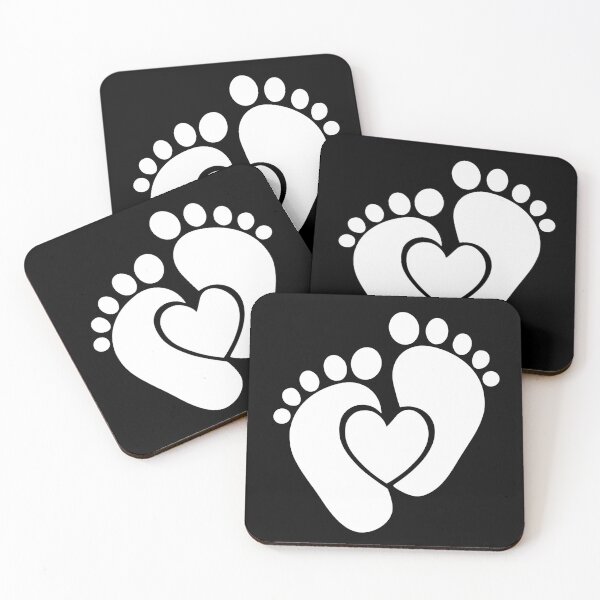 Item preview, Baby Footprint White Color Heart: Newborn Baby Feet designed and sold by InkPrintables.