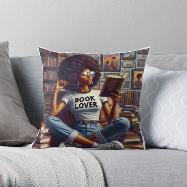 Book Lover Throw Pillow