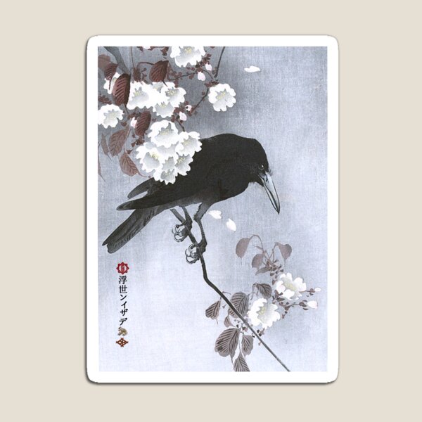 M-023 Crow & Cherry Blossom Magnet