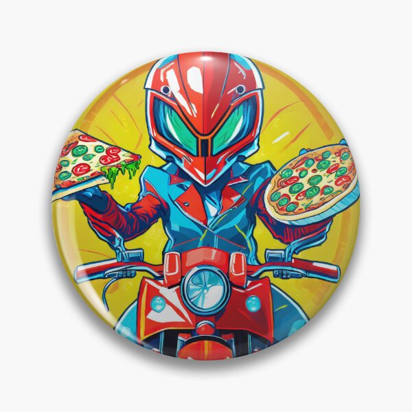 Item preview, Alien delivering Pizza on a Motorcycle designed and sold by BADESIGNZZ.