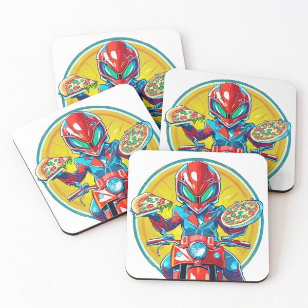 Item preview, Alien delivering Pizza on a Motorcycle designed and sold by BADESIGNZZ.