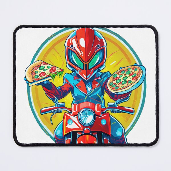 Item preview, Alien delivering Pizza on a Motorcycle designed and sold by BADESIGNZZ.