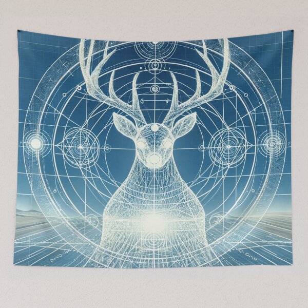 Item preview, Stag Portrait Blueprint designed and sold by bluepawprint.