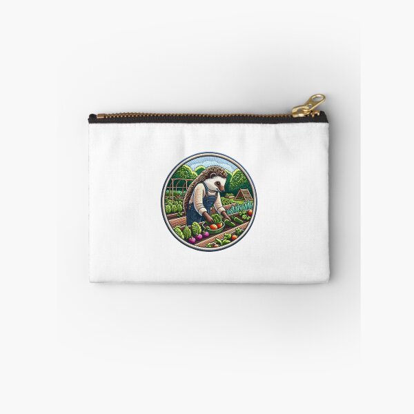 Item preview, Eco Hedgehog Gardener - Embroidery Style Illustration designed and sold by #Adulting Central.