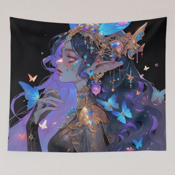 Item preview, Mystical Fantasy Butterfly Elf Anime Girl designed and sold by bubblegoth.