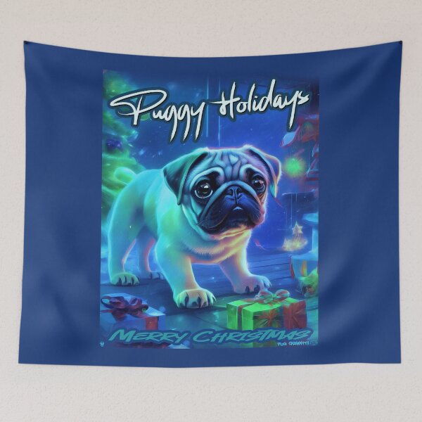 Item preview, Pug HAPPY HOLIDAYS 114 MERRY CHRISTMAS PUGGY HOLIDAYS designed and sold by RedBluffTraders.
