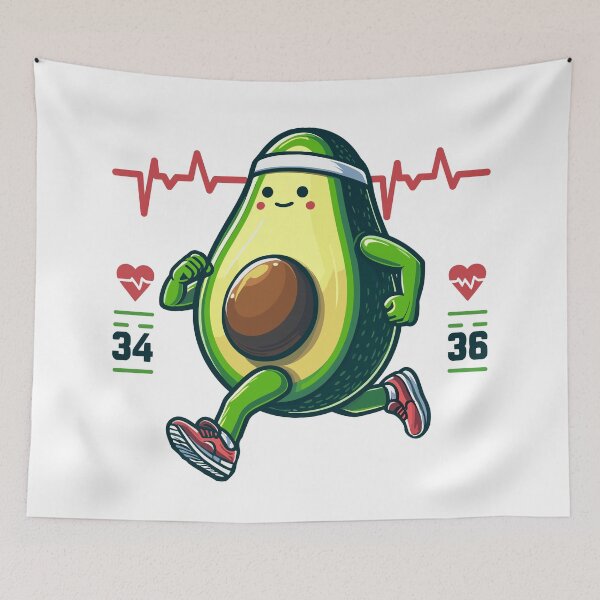 Item preview, Avo cardio - Kawaii Cue Avo Sports designed and sold by JessArty ⭐⭐⭐⭐⭐.