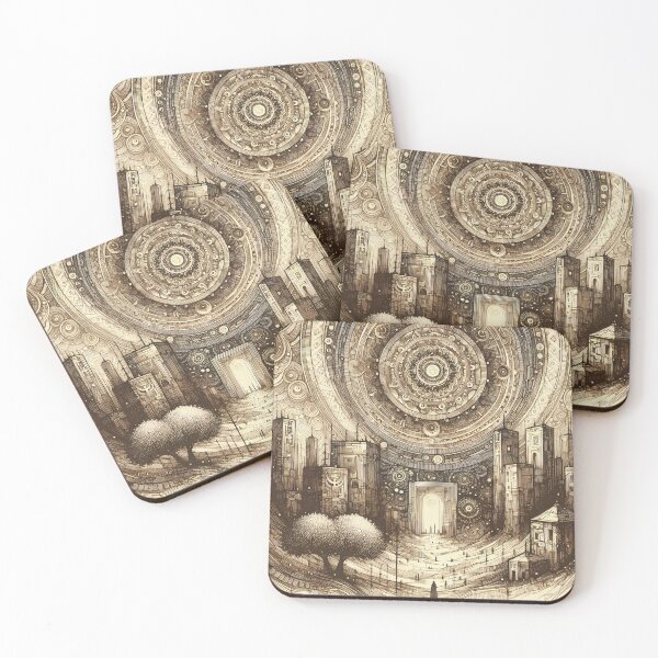 Item preview, Cosmic Symphony of Urban Silhouettes designed and sold by PictorialWhimsy.