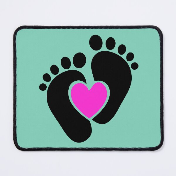 Item preview, Awesome Baby Footprint , black Heart color: Newborn Baby Feet designed and sold by InkPrintables.
