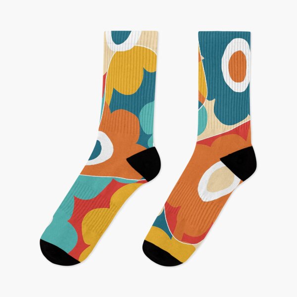 Item preview, Colorful Bold Modern Scandinavian Floral Pattern in Joyful Retro Colors designed and sold by Deutschic.