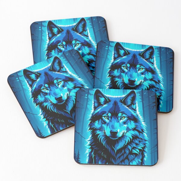 Artikelvorschau, Wolf (Porträt tropfender Farbe) blauer Sockel entworfen und verkauft von Gilby-Designs.