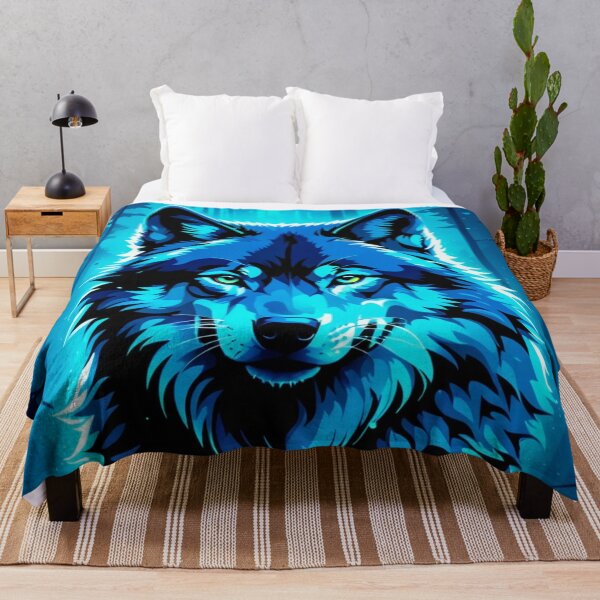 Artikelvorschau, Wolf (Porträt tropfender Farbe) blauer Sockel entworfen und verkauft von Gilby-Designs.