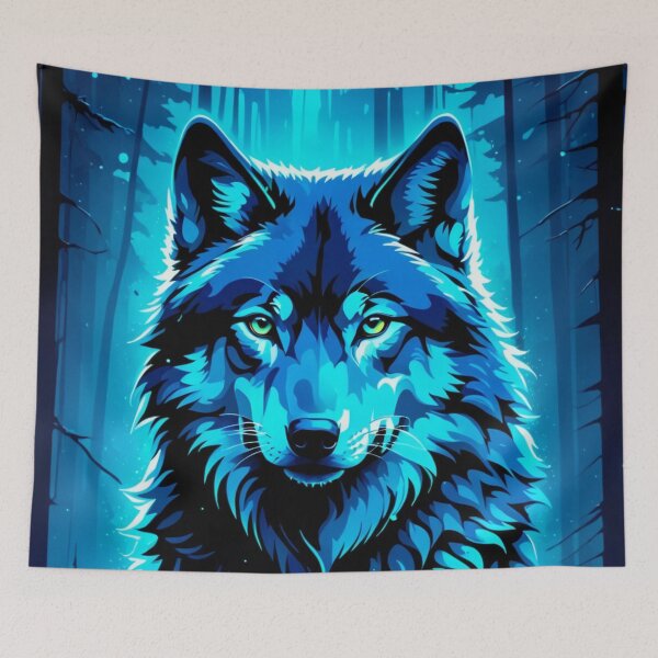 Item preview, Wolf ( dripping paint portrait ) blue base designed and sold by Gilby-Designs.