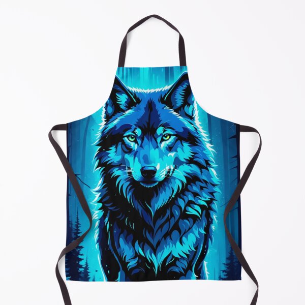 Artikelvorschau, Wolf (Porträt tropfender Farbe) blauer Sockel entworfen und verkauft von Gilby-Designs.