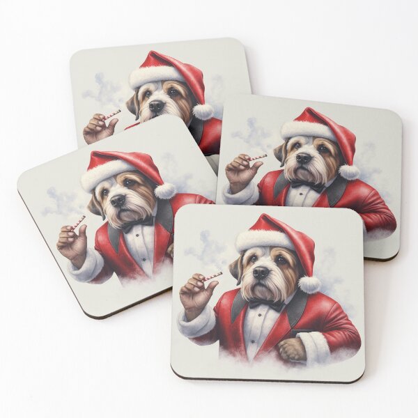 Item preview, Cute Christmas Dog Smoking and wearing suit for Dog Lover- Boss Dog- Santa Dog- Christmas Animals designed and sold by StarrArtDesign.