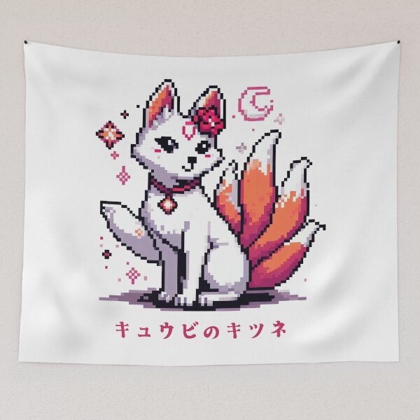 Item preview, Kawaii Kitsune Fox - Pixel Art designed and sold by UnrealQuake.