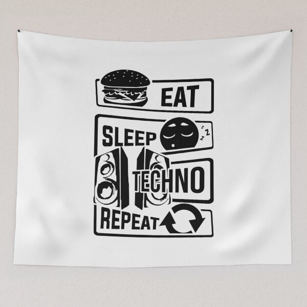 Item preview, Eat Sleep Techno Repeat - Party Electronic Music designed and sold by anziehend.