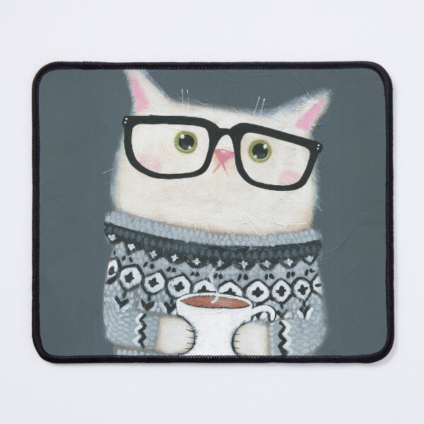 Item preview, Hot Coffee Cat in Lopapeysa designed and sold by KilkennyCat Art.