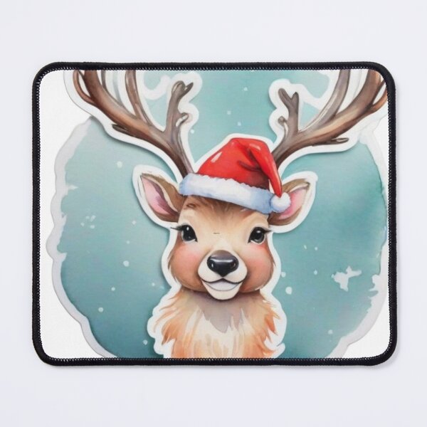 Item preview, "Festive reindeer: adorned with Santa's hat" designed and sold by geartes.