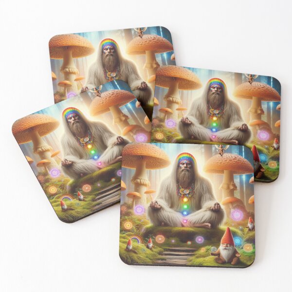Item preview, Trippy Bigfoot Meditation - Surreal Forest Artwork for Inner Discovery designed and sold by Mystikos Art.
