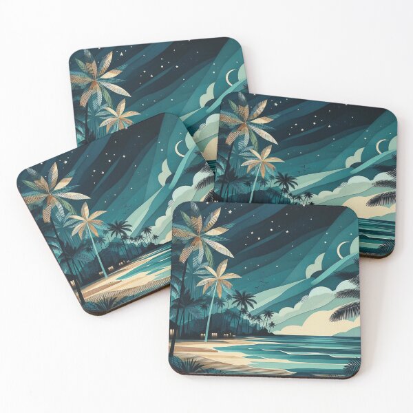 Item preview, Tropical Beach - Geometric - Evening Ambiance designed and sold by HausKatz.