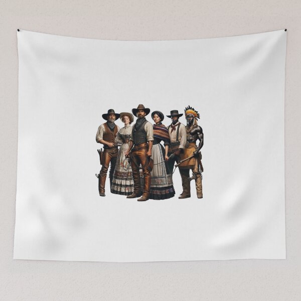 Item preview, Group of Six Frontier Settlers Cowboys, Native American, and Women designed and sold by kylmllr101684.