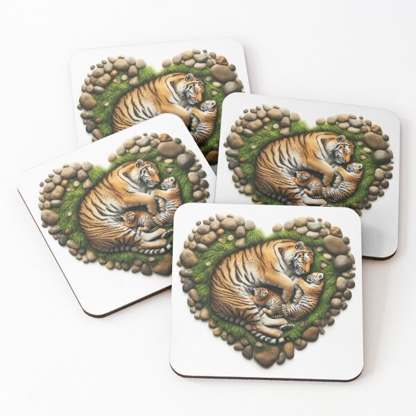 Item preview, Love - Tiger parent and babies designed and sold by AiartIreland.