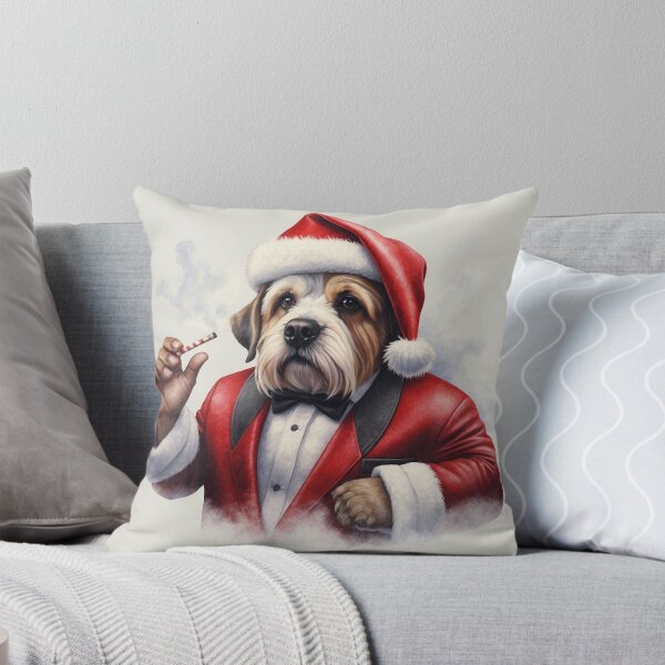 Item preview, Cute Christmas Dog Smoking and wearing suit for Dog Lover- Boss Dog- Santa Dog- Christmas Animals designed and sold by StarrArtDesign.